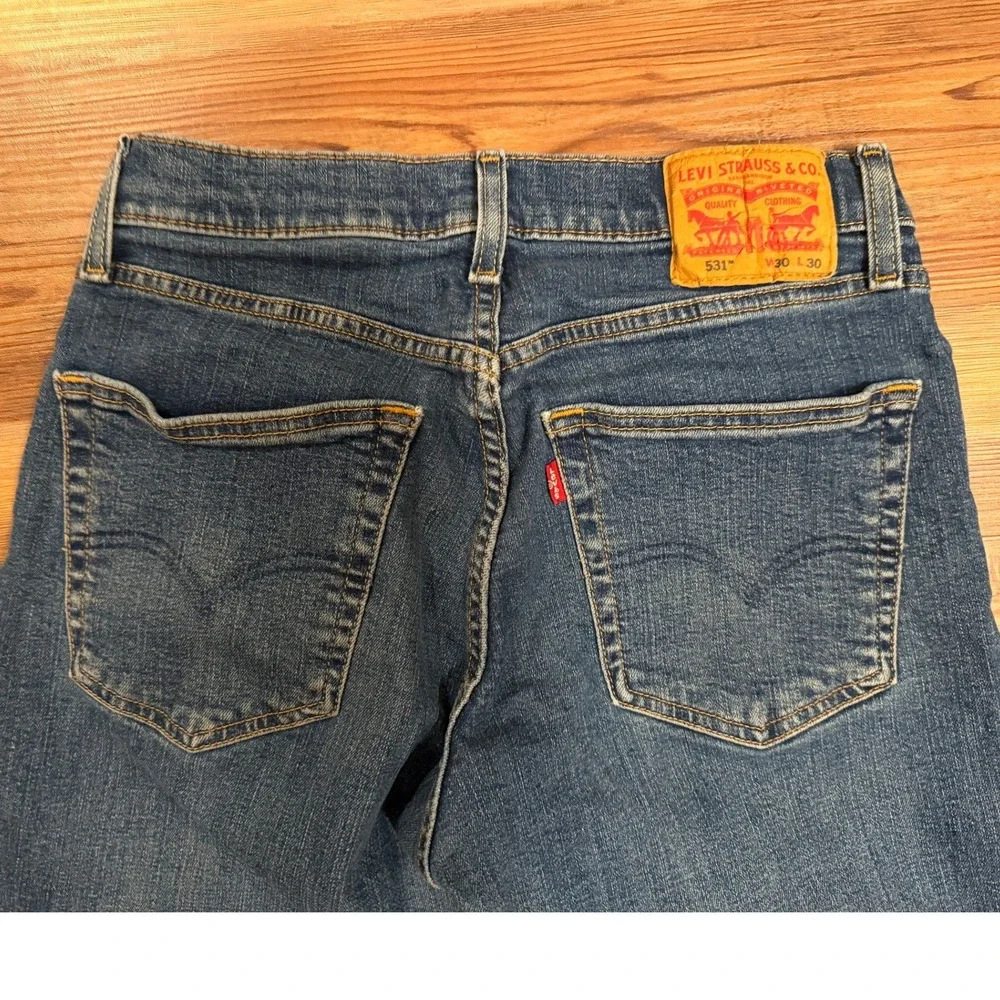 Levis 531 Athletic Slim Jeans Mens 30x30 Medium Wash Tapered Leg